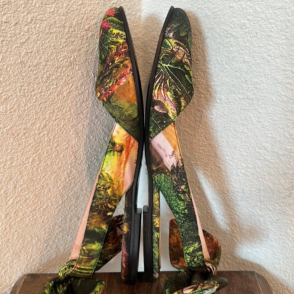 CARVEN Printed Satin Slingback Flats Size EUR 40 US 9 - Picture 9 of 12